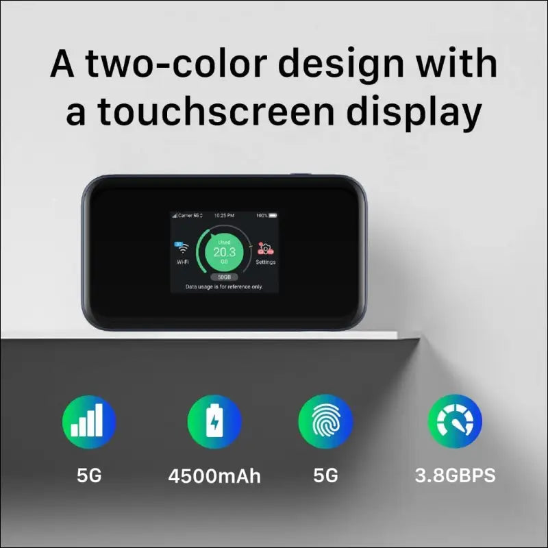 ZTE MU5001, Unlocked 5G/CAT20, Portable Cheap WiFi 6 Hotspot, Connects Up to 32 Wifi Compatible Devices, 4500mAh Battery with Fast Charging - Black