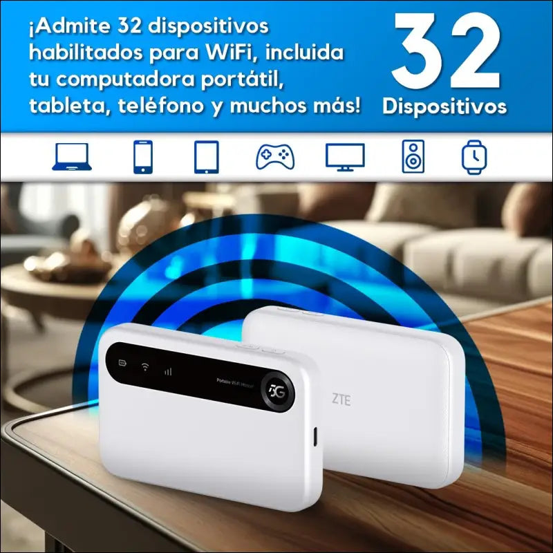 ZTE U50 Portable WiFi Access Point 5G with SIM Slot, Unlocked SIM Slot, Cost-Effective for 32 Home/Business Devices, 5G and 4G+, AX1800 WiFi 6, Up to 32 Devices