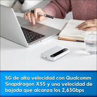 ZTE U50 Portable WiFi Access Point 5G with SIM Slot, Unlocked SIM Slot, Cost-Effective for 32 Home/Business Devices, 5G and 4G+, AX1800 WiFi 6, Up to 32 Devices